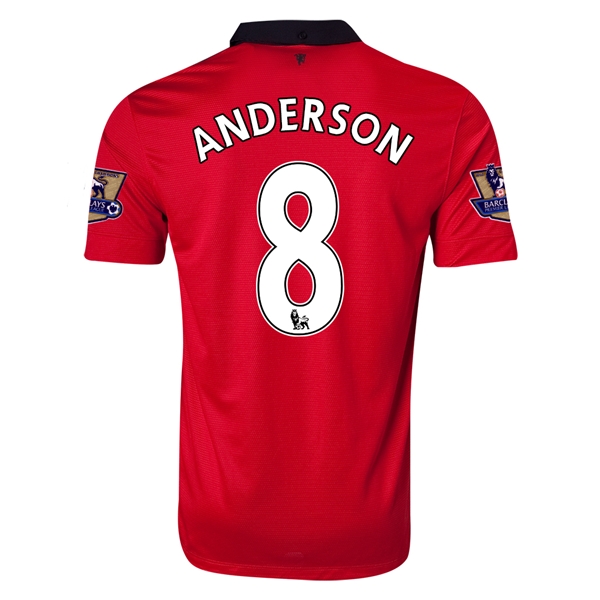 13-14 Manchester United #8 ANDERSON Home Jersey Shirt - Click Image to Close